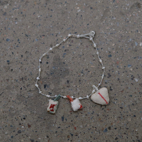 Antomoon Glass Beads and Silk Jewelry Bracelet ATM-Antomoon-3-1-white beads